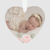 ベビー初めてのクリスマスフローラハート オーナメント (正面)