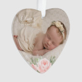 ベビー初めてのクリスマスフローラハート オーナメント (正面)