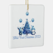 ベビー初めてのクリスマスブルーオーナメント セラミックオーナメント (右)