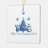 ベビー初めてのクリスマスブルーオーナメント セラミックオーナメント (左)