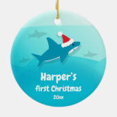 ベビー初めてのクリスマスブルーシャーク セラミックオーナメント (裏面)