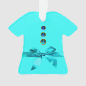 ベビー初めてのクリスマスブルーリボン男の赤ちゃん オーナメント (正面)