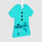 ベビー初めてのクリスマスブルーリボン男の赤ちゃん オーナメント (正面)