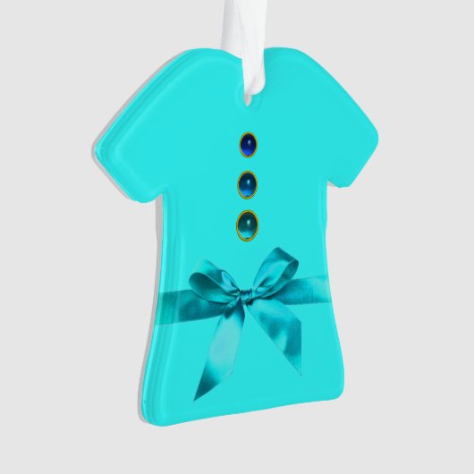 ベビー初めてのクリスマスブルーリボン男の赤ちゃん オーナメント (正面)