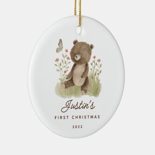 ベビー初めてのクリスマスベアセラミックオーナメント セラミックオーナメント (右)