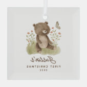 ベビー初めてのクリスマスベア ガラスオーナメント (裏面)