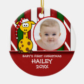 ベビー初めてのクリスマスベビーキラフオーナメント セラミックオーナメント (正面)