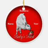 ベビー初めてのクリスマスベビーヤギ セラミックオーナメント (裏面)