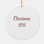 ベビー初めてのクリスマスベビー足鉛筆スケッチ セラミックオーナメント (裏面)