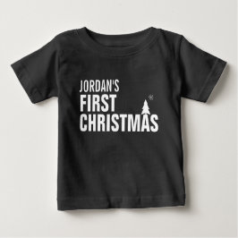 ベビー初めてのクリスマスベビーTシャツレッド ベビーTシャツ