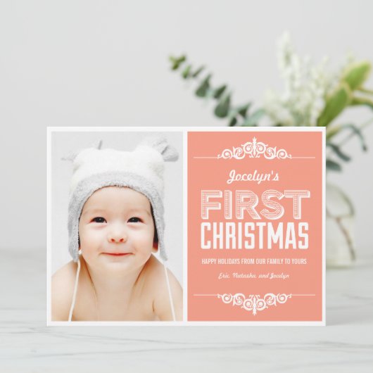 ベビー初めてのクリスマスホリデーカード – サケ シーズンカード (スタンド正面)