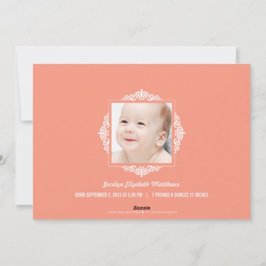 ベビー初めてのクリスマスホリデーカード – サケ シーズンカード (裏面)