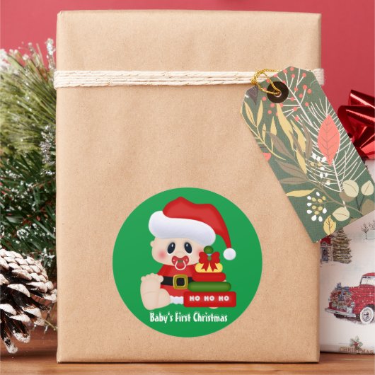 ベビー初めてのクリスマスホリデーステッカー ラウンドシール (クリスマス)