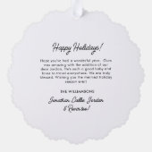 ベビー初めてのクリスマスホリデーフォトカスタム文字 オーナメントカード (裏面)