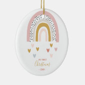 ベビー初めてのクリスマスボホレインボー写真 セラミックオーナメント (右)