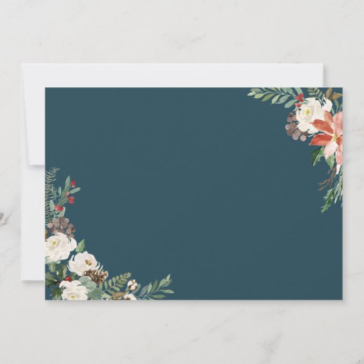 ベビー初めてのクリスマスポインセチアアイボリーフローラ写真 シーズンカード (裏面)