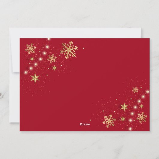 ベビー初めてのクリスマスポインセチア松フローラ写真 シーズンカード (裏面)