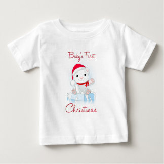 ベビー初めてのクリスマスポーラベア ベビーTシャツ