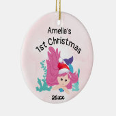 ベビー初めてのクリスマスマーメイド2023ピンクカスタム セラミックオーナメント (右)