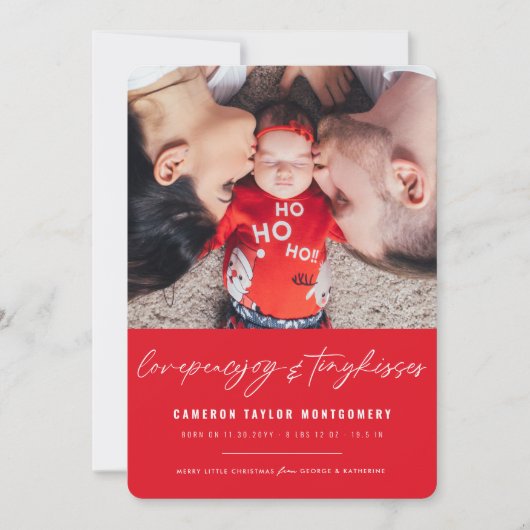 ベビー初めてのクリスマスミニキスカワイトフォト誕生 シーズンカード (正面)