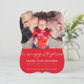 ベビー初めてのクリスマスミニキスカワイトフォト誕生 シーズンカード (スタンド正面)