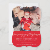ベビー初めてのクリスマスミニキスカワイトフォト誕生 シーズンカード (正面)