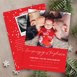 ベビー初めてのクリスマスミニキスカワイトフォト誕生 シーズンカード