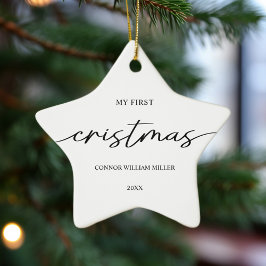 ベビー初めてのクリスマスミニマルエレガントモダン セラミックオーナメント