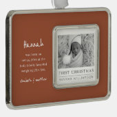 ベビー初めてのクリスマスミニモダンマリスト写真 シルバープレートフレームオーナメント (右)