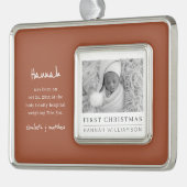 ベビー初めてのクリスマスミニモダンマリスト写真 シルバープレートフレームオーナメント (左)