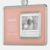 ベビー初めてのクリスマスミニモダンマリスト写真 シルバープレートフレームオーナメント (左)