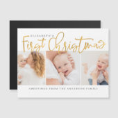 ベビー初めてのクリスマスモダンシンプルシック写真 (正面/裏面)
