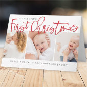 ベビー初めてのクリスマスモダンシンプルシック写真 カード