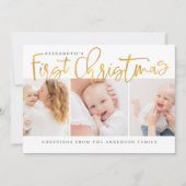 ベビー初めてのクリスマスモダンシンプルシック写真 シーズンカード (正面)