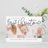 ベビー初めてのクリスマスモダンシンプルシック写真 シーズンカード (スタンド正面)