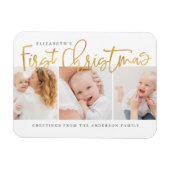 ベビー初めてのクリスマスモダンシンプルシック写真 マグネット (横)