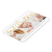 ベビー初めてのクリスマスモダンシンプルシック写真 マグネット (左側)