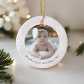 ベビー初めてのクリスマスモダンスノーフレーク写真 セラミックオーナメント