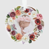 ベビー初めてのクリスマスモダンフローラ写真 オーナメント (裏面)