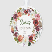 ベビー初めてのクリスマスモダンフローラ写真 オーナメント (正面)