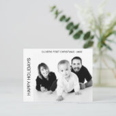 ベビー初めてのクリスマスモノクロ写真 シーズンポストカード (スタンド正面)