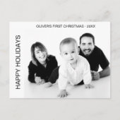 ベビー初めてのクリスマスモノクロ写真 シーズンポストカード (正面)