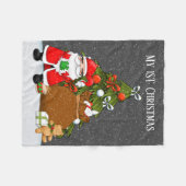 ベビー初めてのクリスマスユニセックスサンタホリデイ フリースブランケット (正面(横))