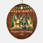 ベビー初めてのクリスマスライトフォレストアニマル素朴ト セラミックオーナメント (左)