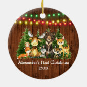 ベビー初めてのクリスマスライトフォレストアニマル素朴ト セラミックオーナメント (裏面)