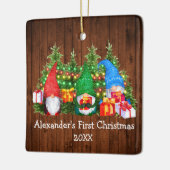 ベビー初めてのクリスマスライト格言スクエア セラミックオーナメント (左)