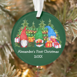 ベビー初めてのクリスマスライト格言緑 オーナメント
