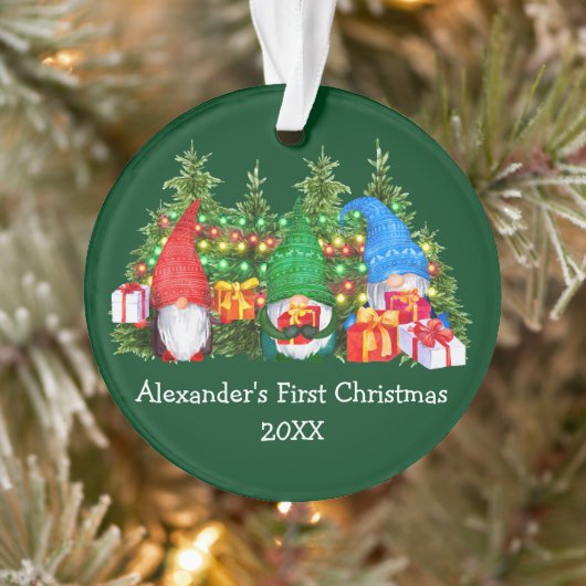 ベビー初めてのクリスマスライト格言緑 オーナメント (ツリー)