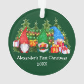 ベビー初めてのクリスマスライト格言緑 オーナメント (裏面)