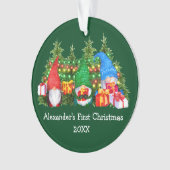 ベビー初めてのクリスマスライト格言緑 オーナメント (正面)